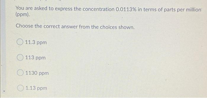 Express the concentration of a 0.0570 m