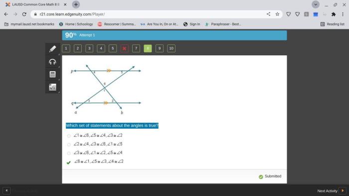 Line p is parallel to line q