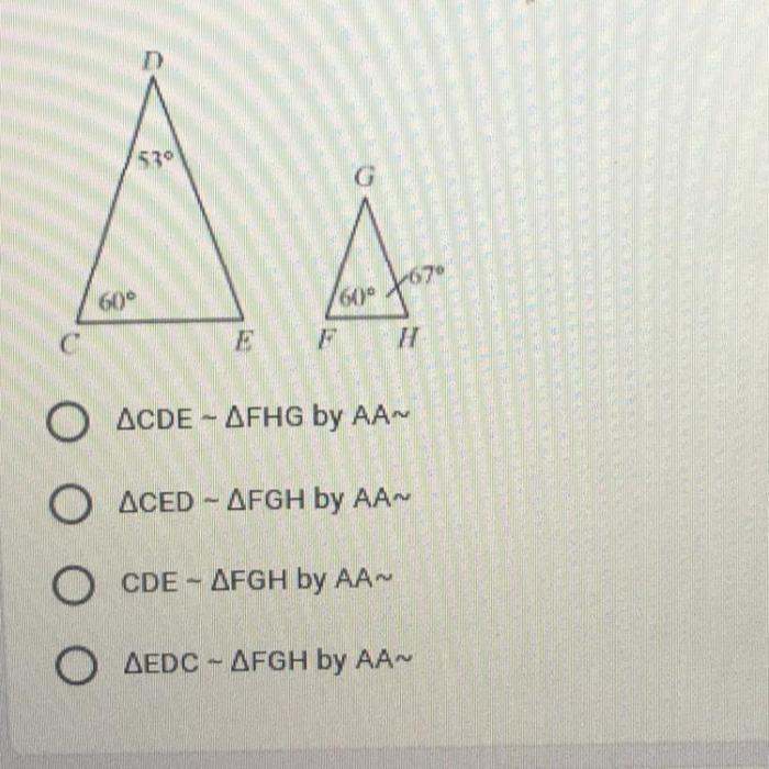 Select the correct similarity statement