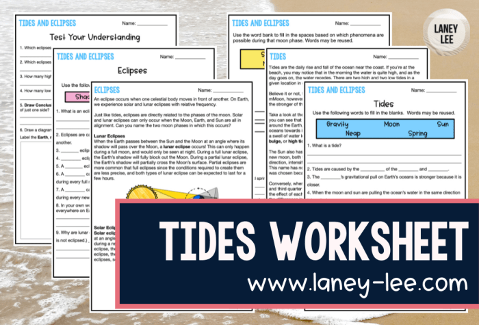 Phases eclipses and tides worksheet answer key