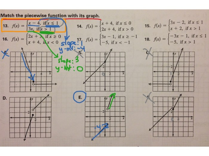 Drawing pictures with piecewise functions answer key